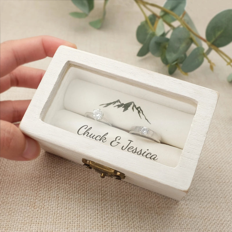 Boîte alliance bois blanc personnalisée — vue 2