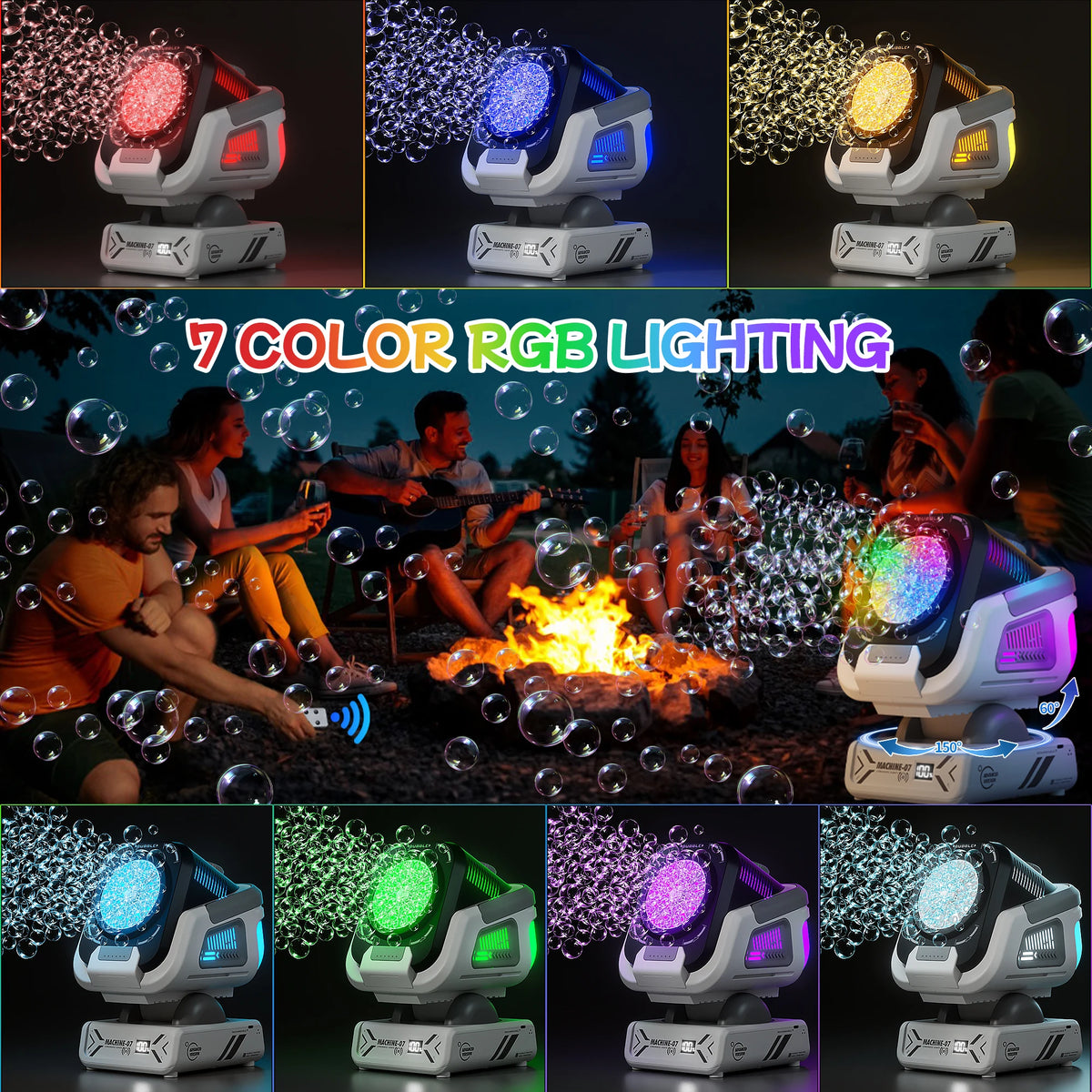 Machine à bulles mariage lumineuse télécommandée