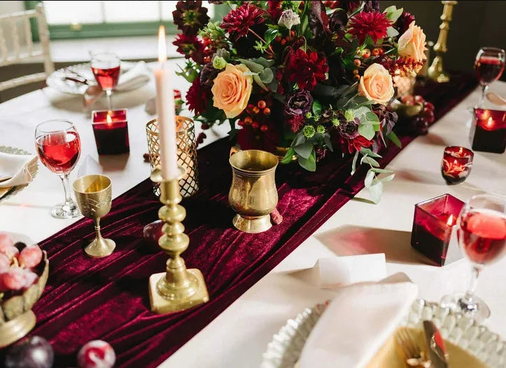 Chemin de table mariage en velours — vue 7