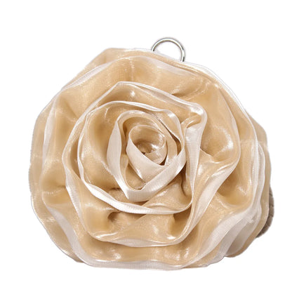 Sac pochette mariée fleur de rose