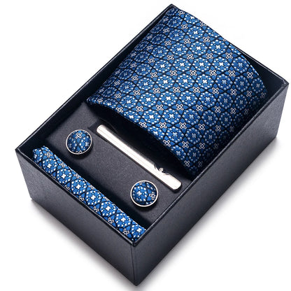 Coffret Cravate Mariage Homme Pochette et Boutons de Manchette