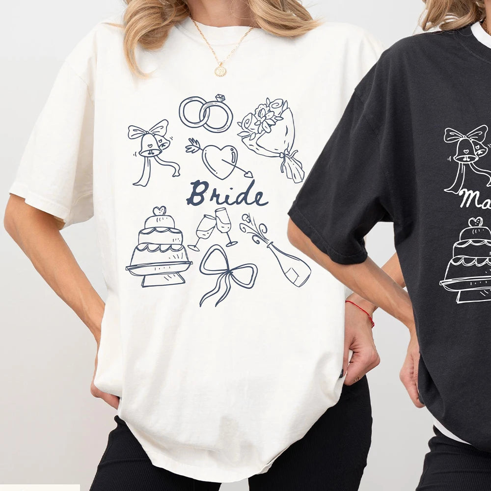 T-shirts Assortis Mariée Demoiselles d'Honneur