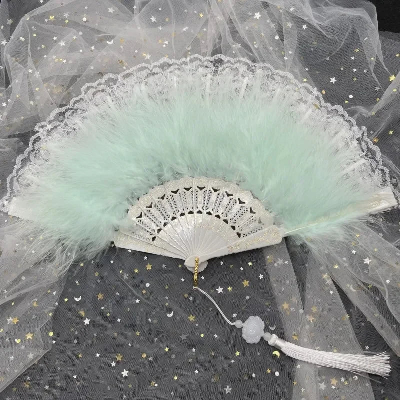 Éventail dentelle mariage invités