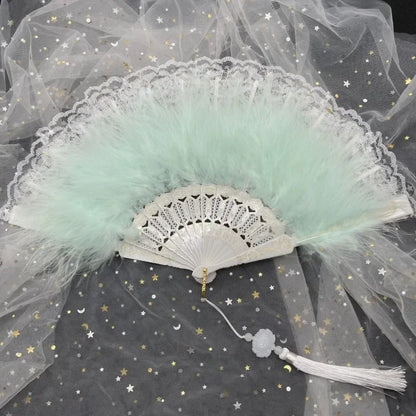 Éventail dentelle mariage invités