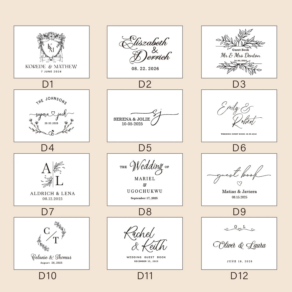 Livre d'Or Mariage Personnalisé Prénoms et Date