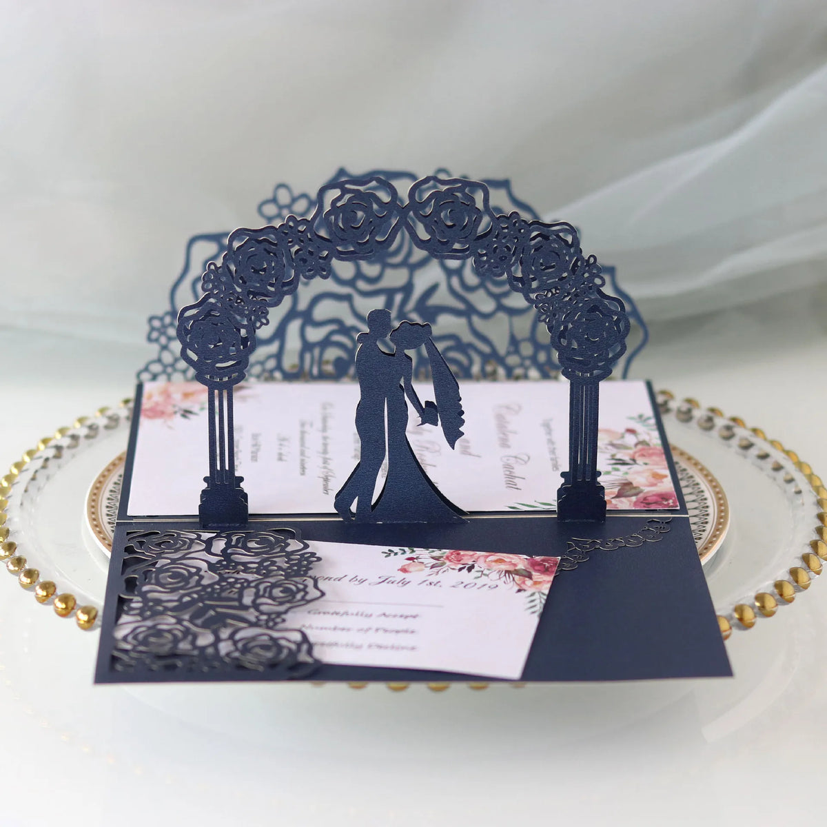 Faire-Part Mariage 3D Arche de Roses — vue 11