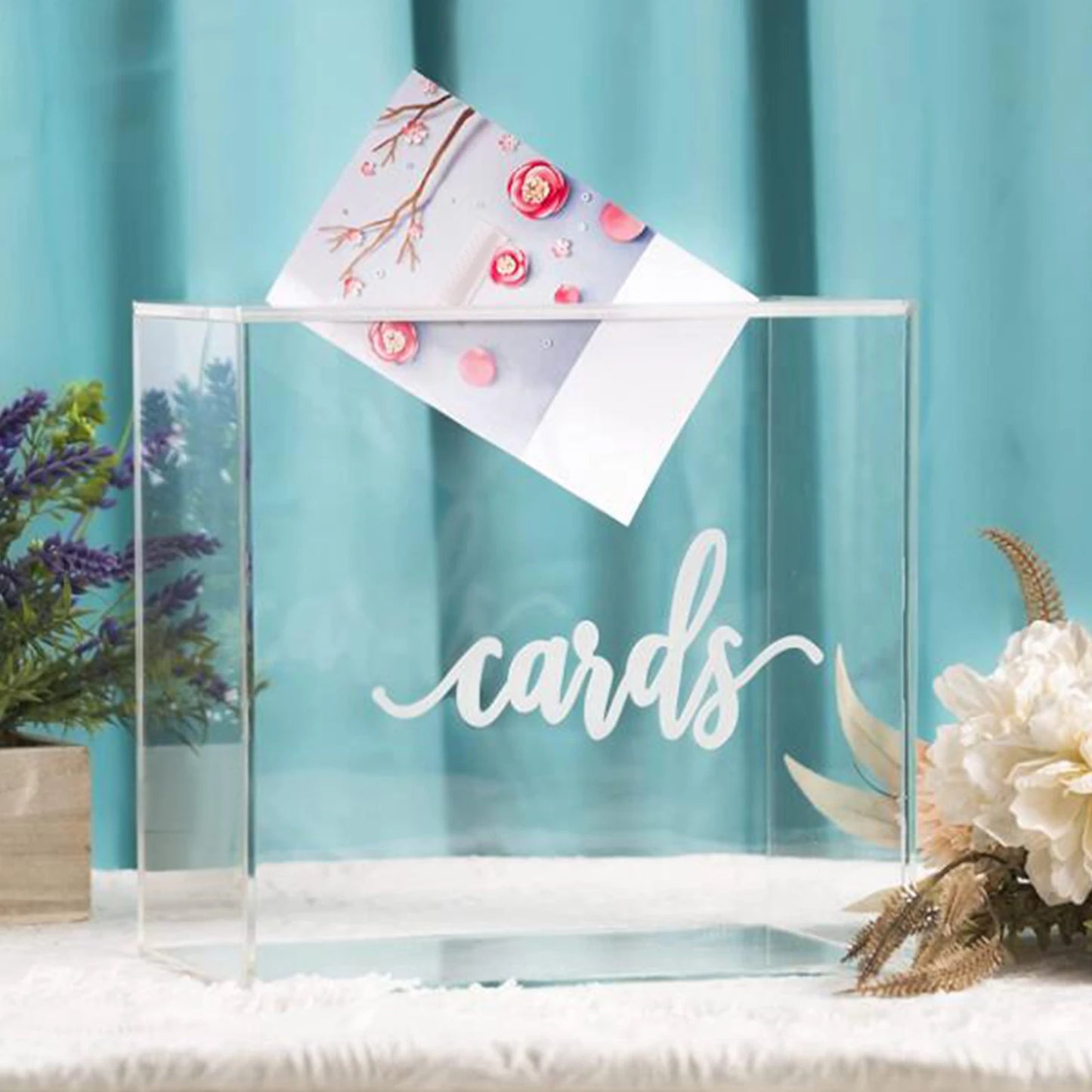 Urne mariage acrylique moderne à enveloppes
