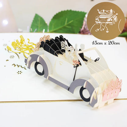 Carte Pop-Up 3D Fleurs et Mariage