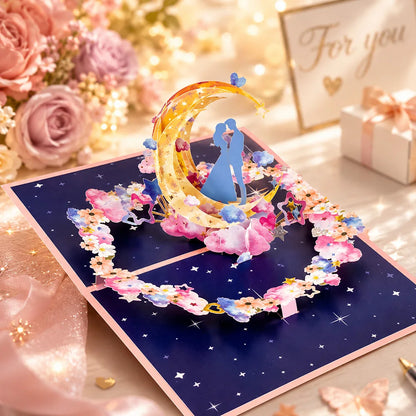 Carte Pop-Up 3D Fleurs et Mariage