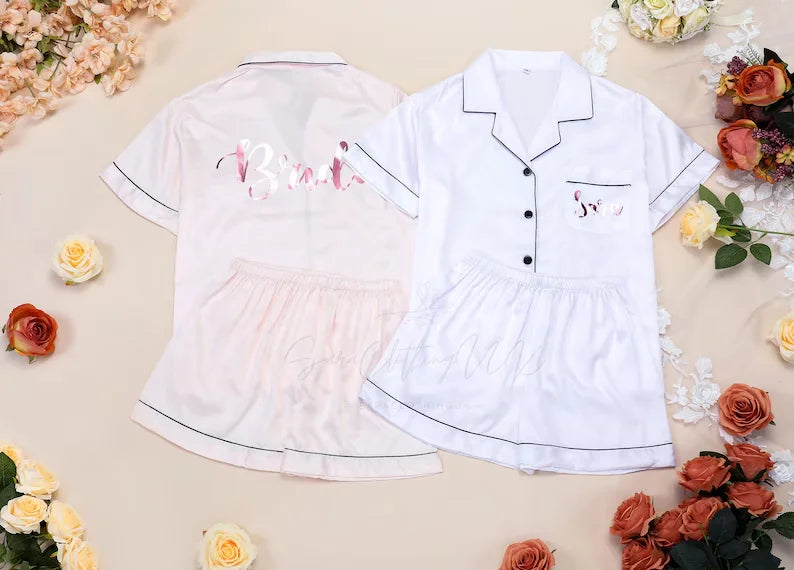 Pyjama Satin Assorti Demoiselles d'Honneur