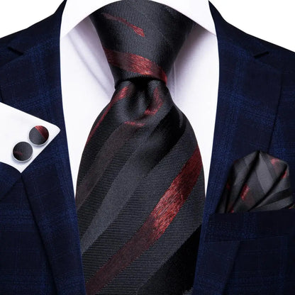 Coffret Cravate Mariage Homme avec Pochette et Manchettes