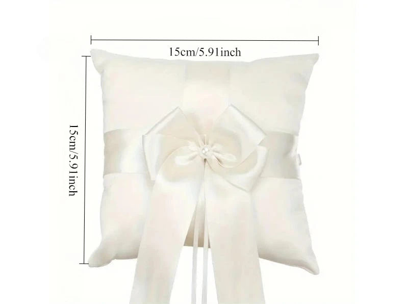 Coussin alliances nœud ivoire et panier — vue 5