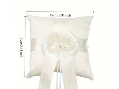 Coussin alliances nœud ivoire et panier — vue 5