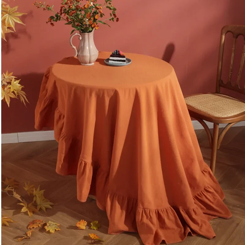 Nappe Ronde Coton Volants Mariage