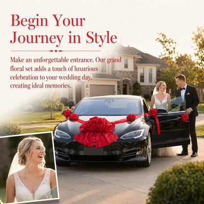 Décoration Voiture Mariage Rouge pour Capot — vue 5