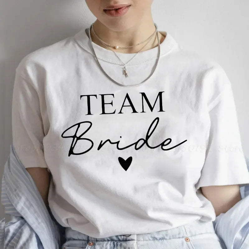 T-shirt Team Bride Cœur Minimaliste