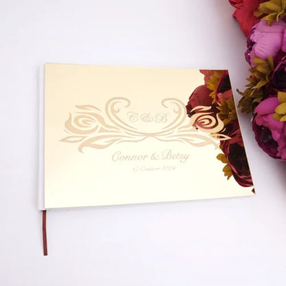 Livre d'Or Mariage Miroir Personnalisé Format Paysage 25x18 cm