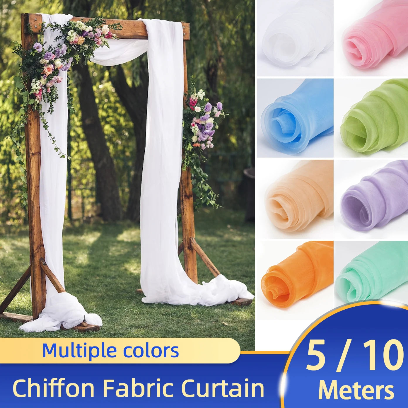 Voilage Arche Mariage Tulle Coloré