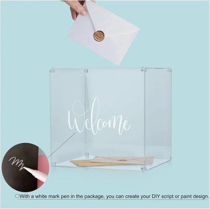 Urne mariage acrylique transparente personnalisable