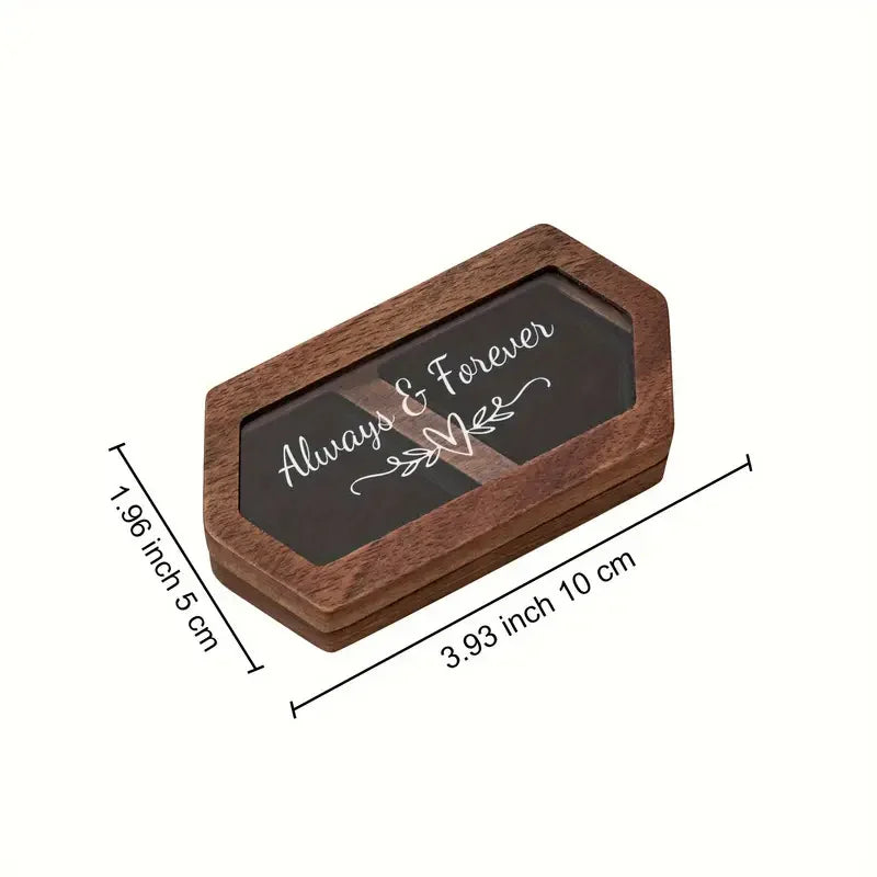 Boîte alliance bois hexagonale vitrée — vue 2