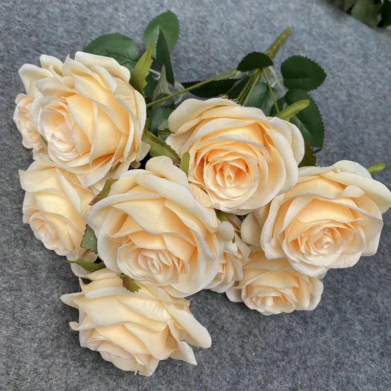 Bouquet de Roses Artificielles Mariage 9 Têtes