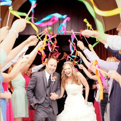 Baguettes ruban mariage grelot doré