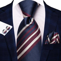 Coffret Cravate Mariage Homme avec Pochette et Manchettes — Modèle 3761