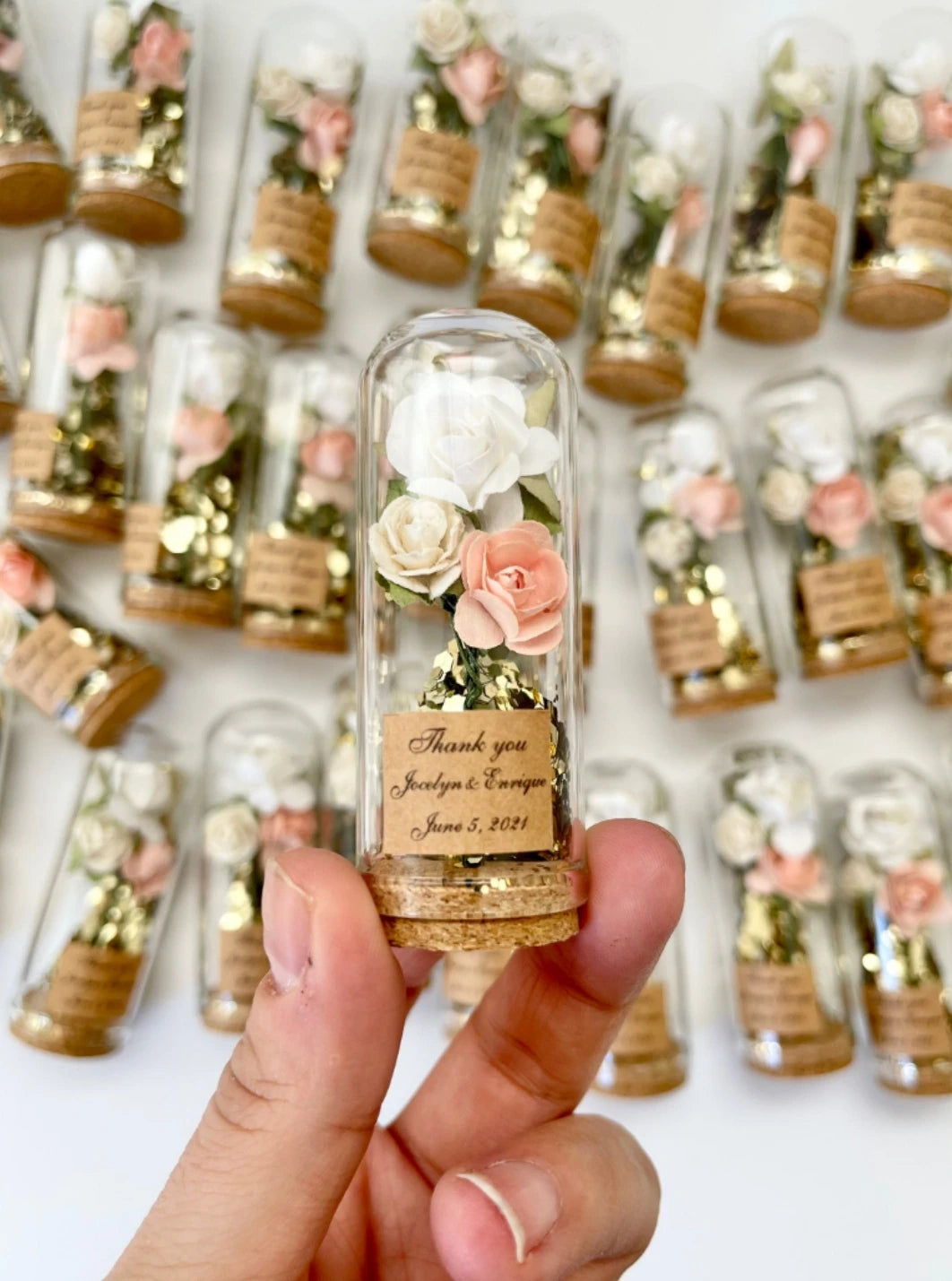 Mini cloche verre cadeau invité mariage