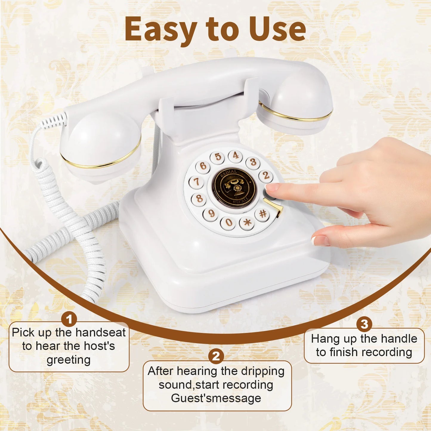 Livre d'or original mariage téléphone audio rétro
