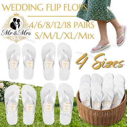 Lot de tongs blanches mariage