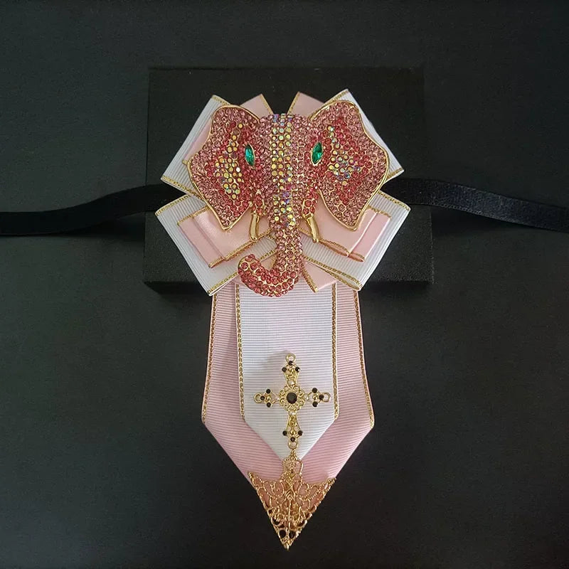 Nœud papillon mariage bijou éléphant strass — vue 6