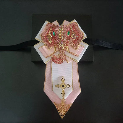 Nœud papillon mariage bijou éléphant strass — vue 6