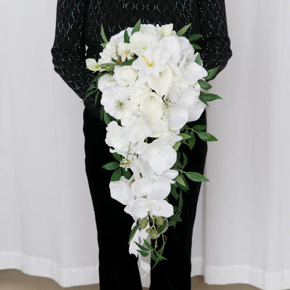 Bouquet de mariée artificiel en cascade — vue 4
