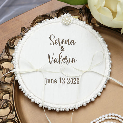 Porte alliance mariage brodé personnalisé