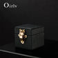 Oirlv Genuine Leather Ring Box Luxury Single Ring Storage Case with Gold Lock, Premium Jewelry Gift Box for Proposal, Engagement