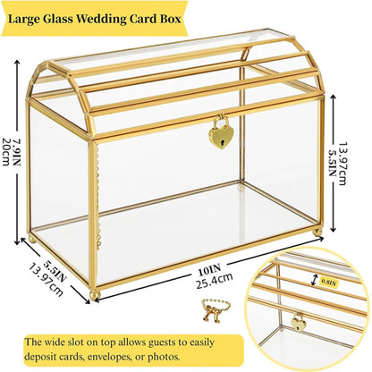 Urne mariage verre et métal doré