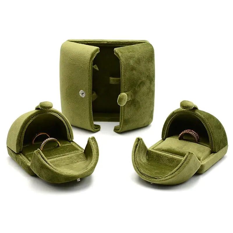Écrin bague velours vert olive — vue 5