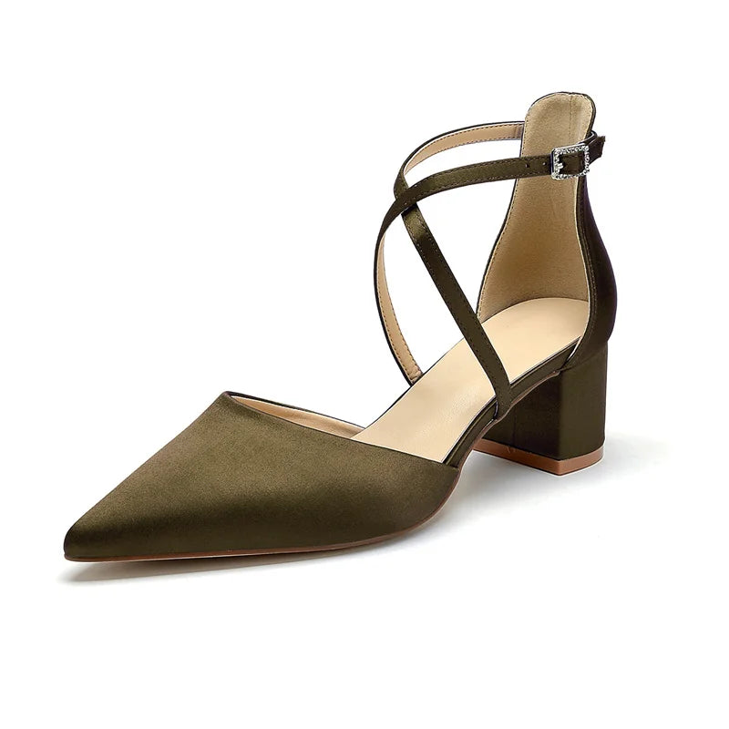 Escarpins Mariée Satin Talon Carré