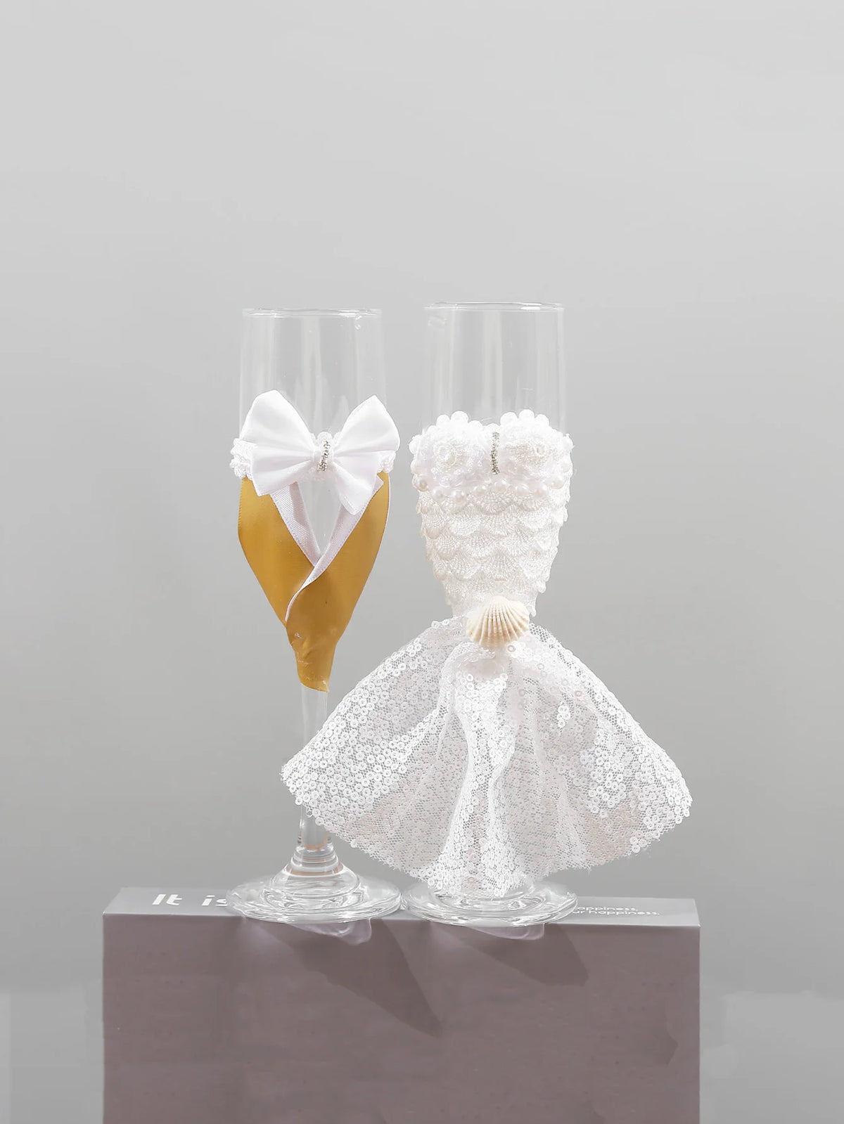 Flûtes Champagne Mariage Costume et Robe — vue 4