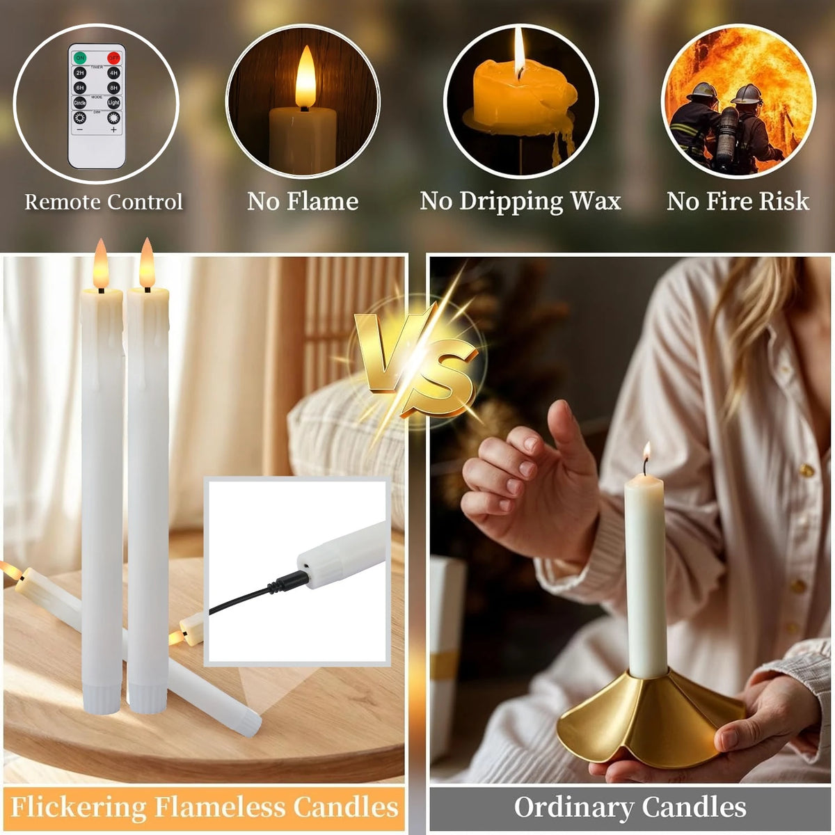 Bougie LED Télécommande Mariage