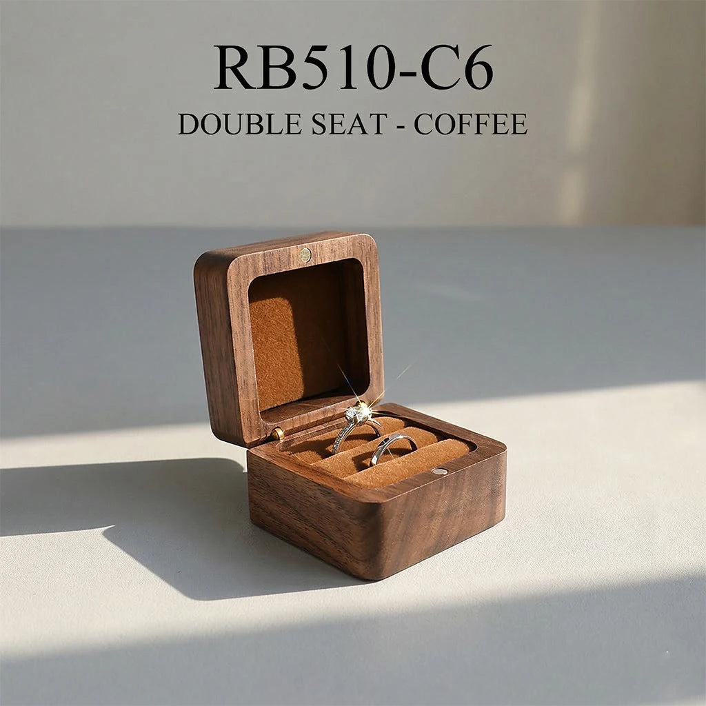 Boîte à Alliance Mariage en Bois Personnalisée