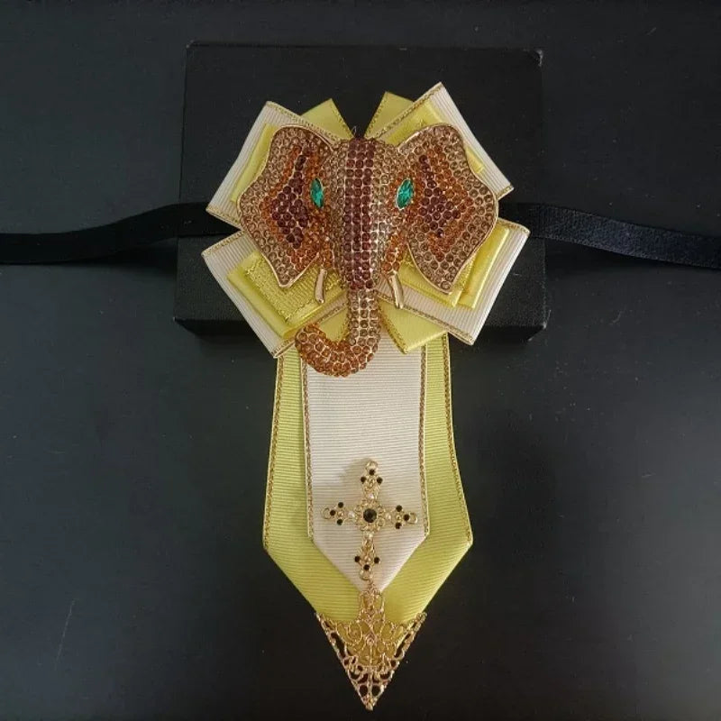 Nœud papillon mariage bijou éléphant strass — vue 17