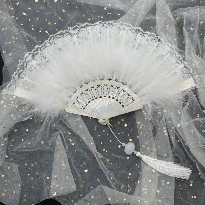 Éventail dentelle mariage invités