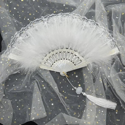 Éventail dentelle mariage invités