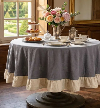 Nappe Ronde Coton Volants Mariage