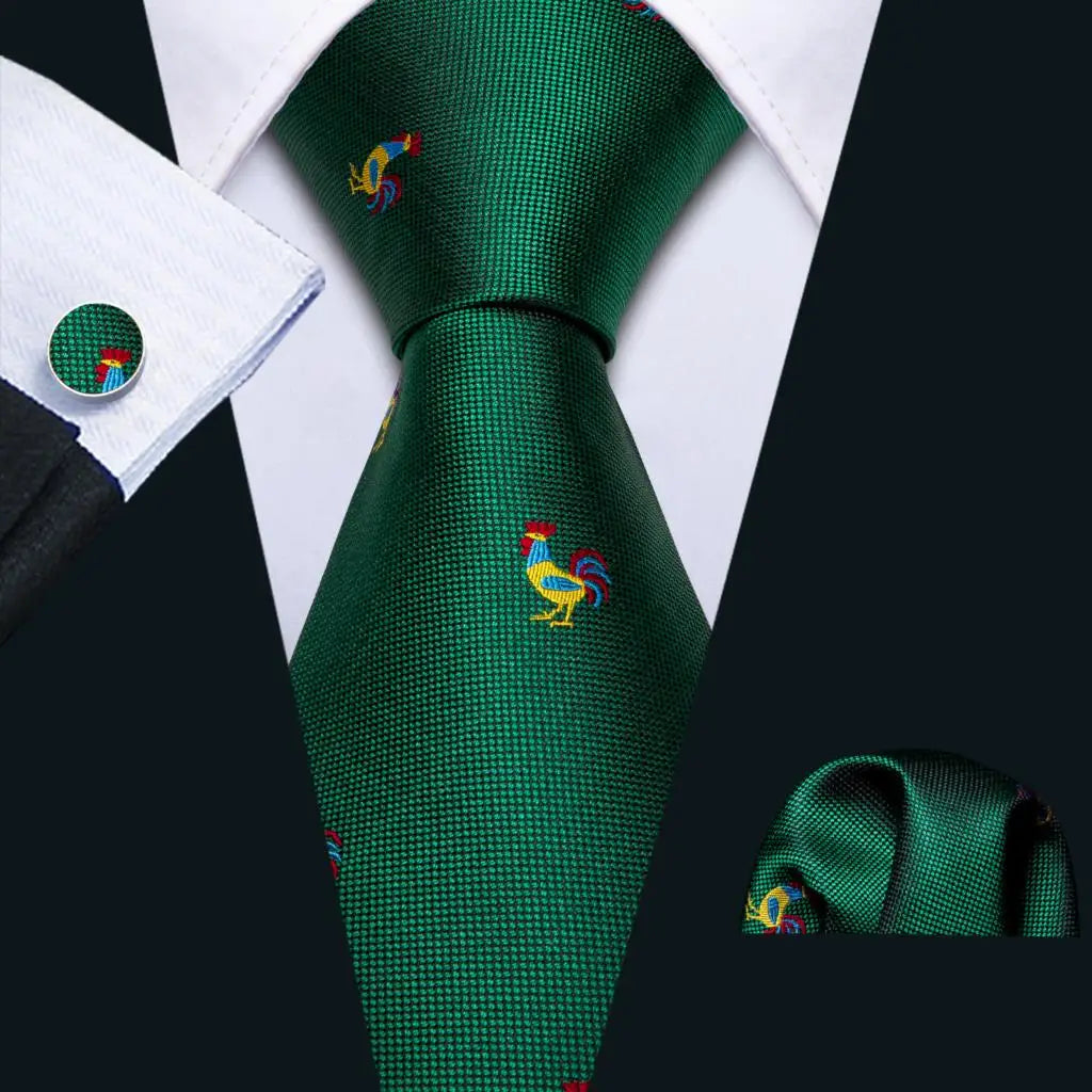 Cravate Mariage Homme Verte Pochette Boutons de Manchette