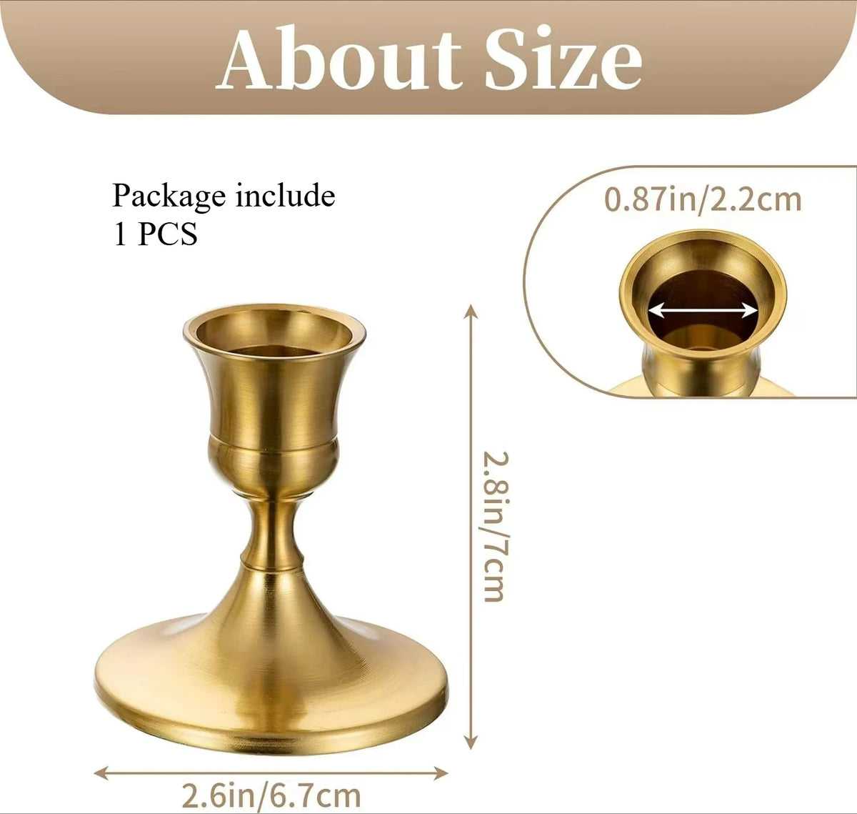 Bougeoir Mariage Vintage en Métal, Kit de 3
