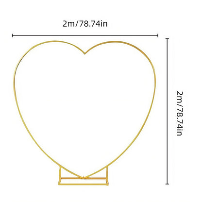 Arche mariage cœur métal doré