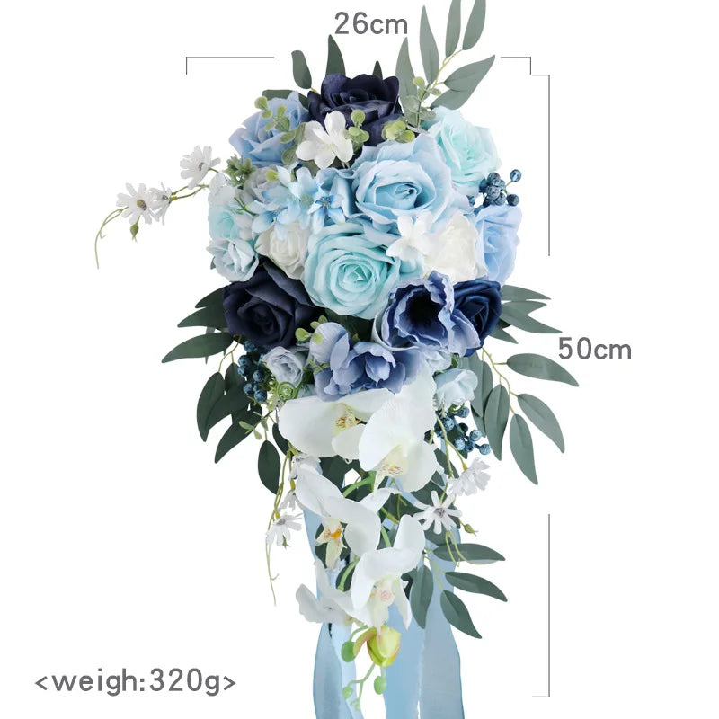 Bouquet de mariée artificiel en cascade — vue 16