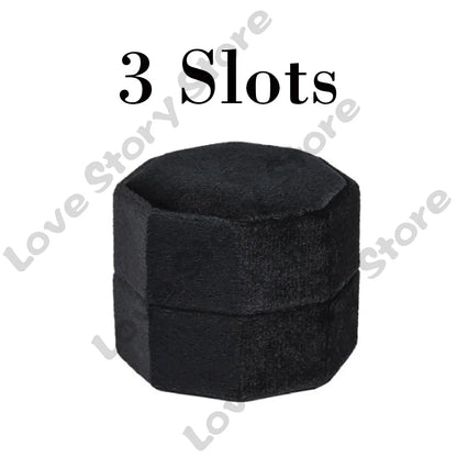 Boîte alliance velours gravure laser — Noir 3 emplacements